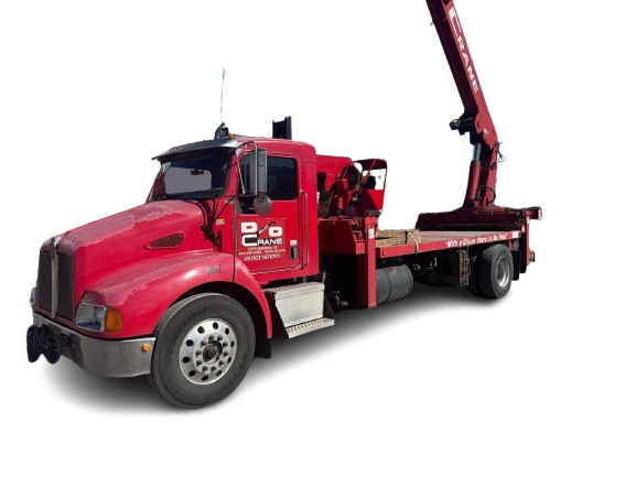 D&O Crane 15-Ton Kenworth Boom Truck Crane Red 15-ton Kenworth boom truck crane from D&O Crane with mounted hydraulic lift