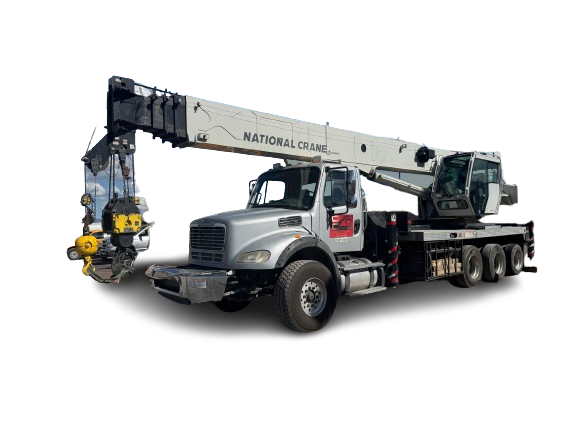 D&O Crane 55-Ton Freightliner National Boom Truck Crane Silver 55-ton Freightliner National boom truck crane operated by D&O Crane