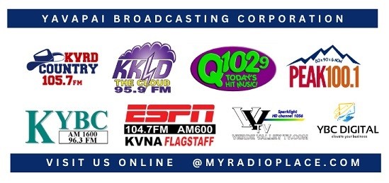 Yavapai Broadcasting Corporation radio station logos serving the Verde Valley and Northern Arizona